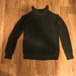 NWOT Sanctuary Green Cold Shoulder Sweater Size XS